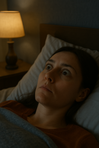 Mujer que no puede dormir.